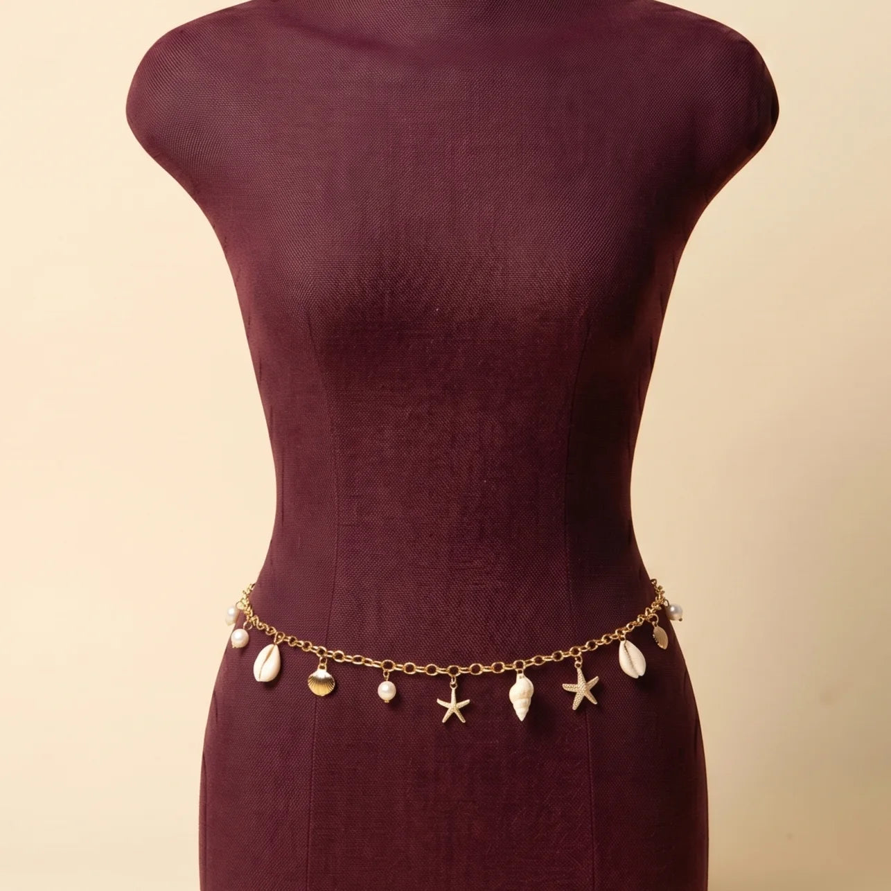 Sirène d'Or — Chaîne de Taille Coquillages Étoile de Mer | Auraya